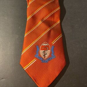 Kia Long Neck Tie 100% Silk Red With Stripes